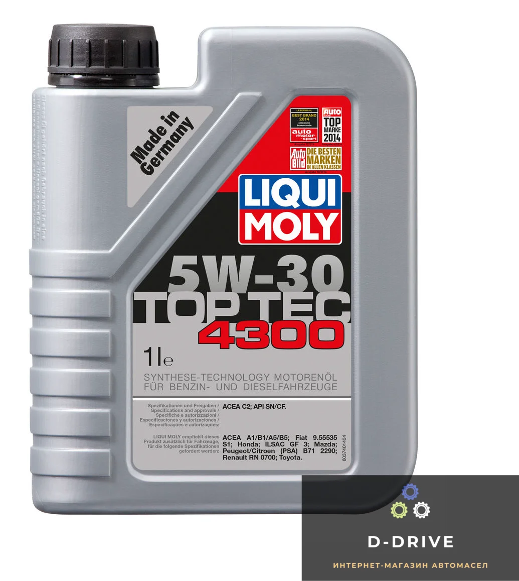 Liqui Moly Синтетическое моторное масло - Top Tec 4300 SAE 5W-30 1л. (8030)
