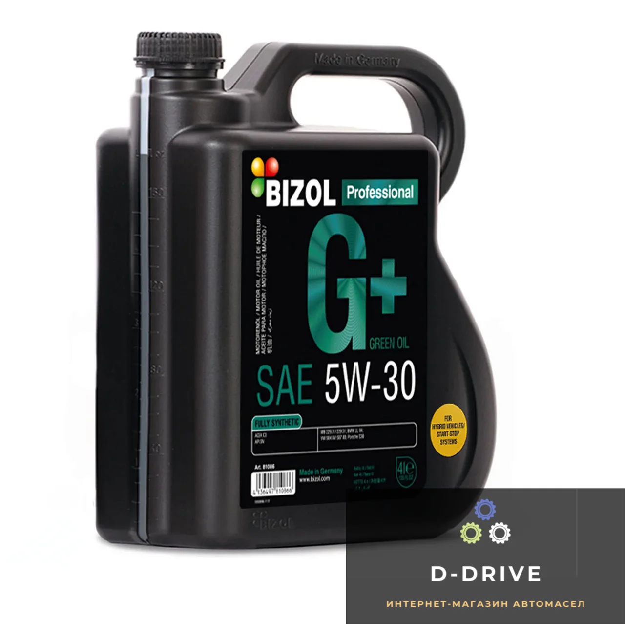 Синтетическое моторное масло - BIZOL Green Oil+ 5W-30 4л (B81086)