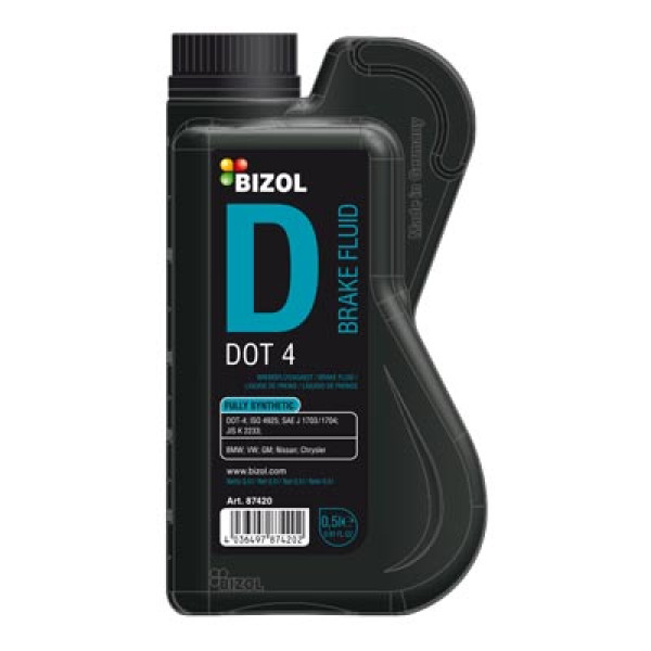 Тормозная жидкость - BIZOL Brake FLuid DOT 4 0,5л.