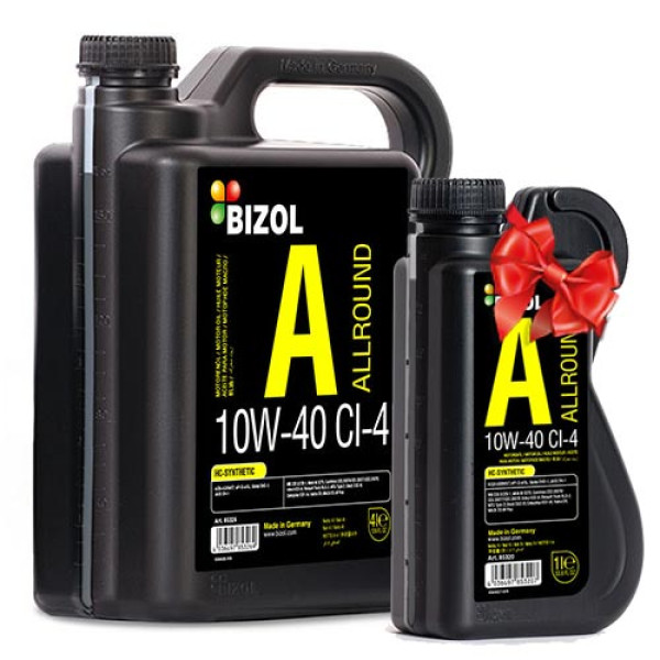 Полусинтетическое моторное масло - BIZOL Allround 10W-40 CI-4 4л+1л